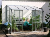 Vitavia Garden IDA Skleník ke stěně PC 4 mm, elox. hliník, stříbrný