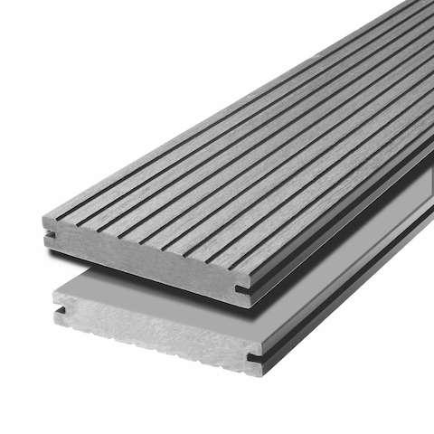 WPC terasová prkna Biwood Pro Silver grey, G - hrubá drážka / hladký