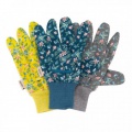 Dámské zahradní rukavice bavlněné květy