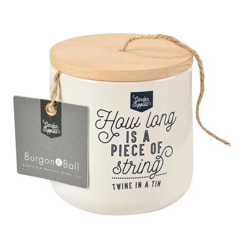 Burgon&Ball Burgon&Ball Twine Dispenser provázek v plechovce Twine Dispenser with 120m of Jute Twine - Stone, 120m