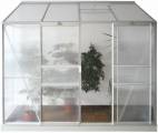 Vitavia Garden IDA Skleník ke stěně PC 4 mm, elox. hliník, stříbrný - 131 x 69 x 184 cm